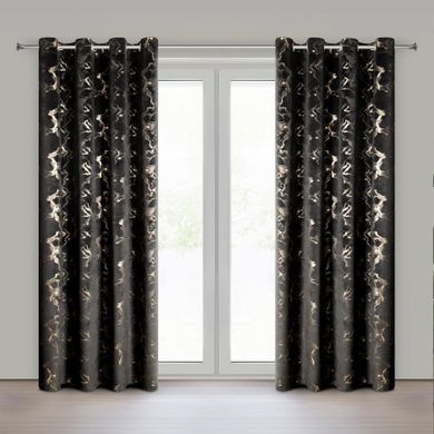 Eurofirany, zasłona gotowa, Raja, 140-250 cm, czarny