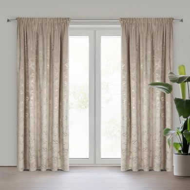 Eurofirany, zasłona gotowa, Raja, na taśmie, 140-270 cm, beżowy