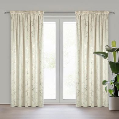 Eurofirany, zasłona gotowa, Raja, na taśmie, 140-270 cm, kremowy