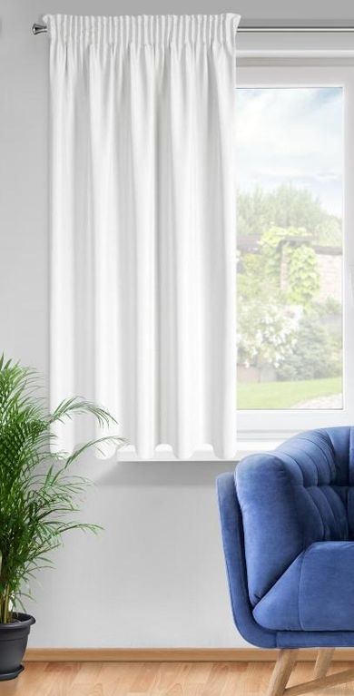 Eurofirany, zasłona gotowa rita na taśmie, 140-175 cm, biały