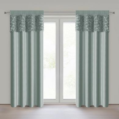 Eurofirany, zasłona gotowa, Roses, na taśmie, 140-270 cm, miętowy