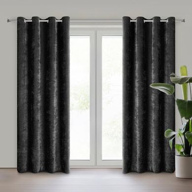 Eurofirany, zasłona gotowa, Vani, 140-250 cm, czarny