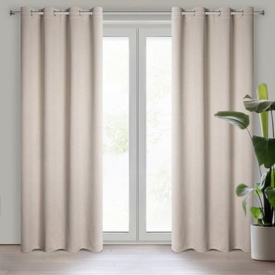 Eurofirany, zasłona gotowa zaciemniająca, Amaro, 140-250 cm, beżowy