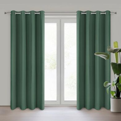 Eurofirany, zasłona zaciemniająca gotowa, Adari, 140-250 cm, ciemnozielony