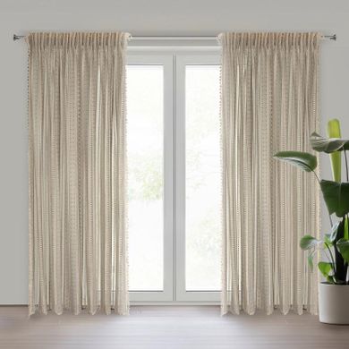 Eurofirany, zasłona zaciemniająca gotowa, Adora, na taśmie, 140-270 cm, naturalny