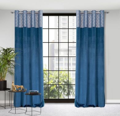 Eurofirany, zasłona zaciemniająca gotowa, Agnes, 140-250 cm, granatowy