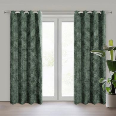 Eurofirany, zasłona zaciemniająca gotowa, Aleta, 135-250 cm, ciemnozielony