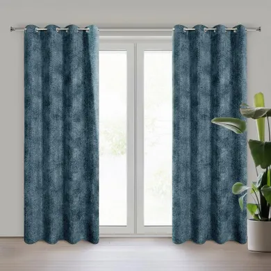 Eurofirany, zasłona zaciemniająca gotowa, Aleta, 135-250 cm, granatowy