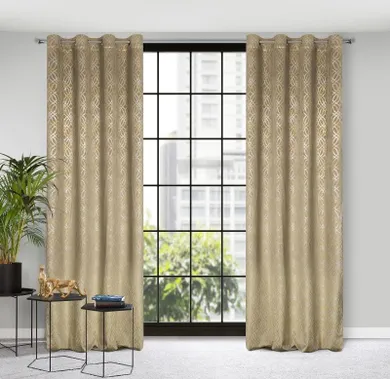 Eurofirany, zasłona zaciemniająca gotowa, Areta, 140-250 cm, beżowy