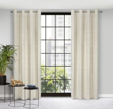 Eurofirany, zasłona zaciemniająca gotowa, Areta, 140-250 cm, kremowy