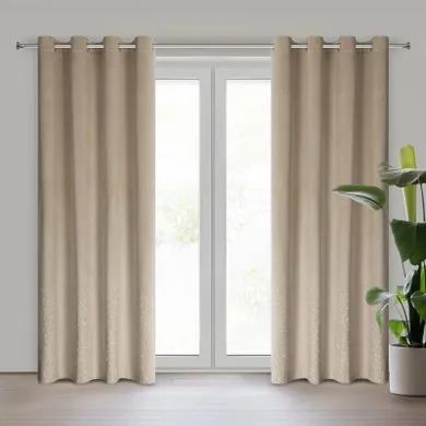 Eurofirany, zasłona zaciemniająca gotowa, Ariadna, 140-250 cm, beżowy