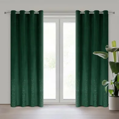 Eurofirany, zasłona zaciemniająca gotowa, Ariadna, 140-250 cm, ciemnozielony