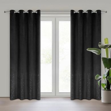 Eurofirany, zasłona zaciemniająca gotowa, Ariadna, 140-250 cm, czarny