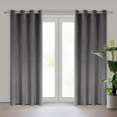 Eurofirany, zasłona zaciemniająca gotowa, Ariadna, 140-250 cm, grafitowy