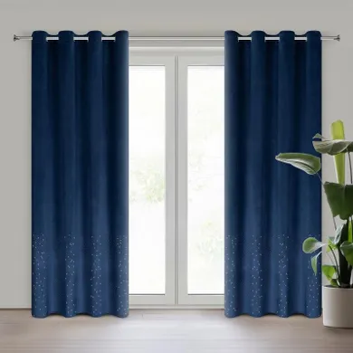 Eurofirany, zasłona zaciemniająca gotowa, Ariadna, 140-250 cm, granatowy