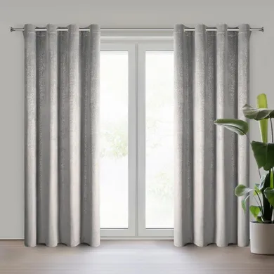 Eurofirany, zasłona zaciemniająca gotowa, Bethy, 135-250 cm, srebrny