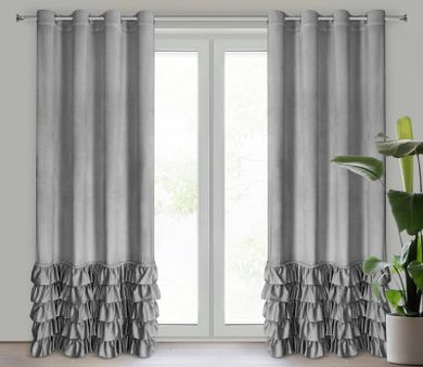 Eurofirany, zasłona zaciemniająca gotowa, Carli, 140-250 cm, srebrny