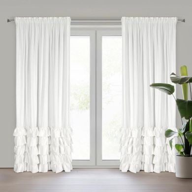 Eurofirany, zasłona zaciemniająca gotowa, Carli, na taśmie, 140-270 cm, biały