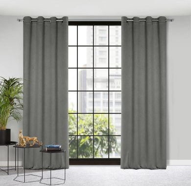 Eurofirany, zasłona zaciemniająca gotowa, Carlo, 140-250 cm, szarobeżowy
