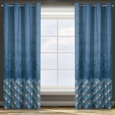 Eurofirany, zasłona zaciemniająca gotowa, d91, Gina, 140-250 cm, granatowy