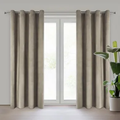 Eurofirany, zasłona zaciemniająca gotowa, d91 Rosa, 140-250 cm, brązowy