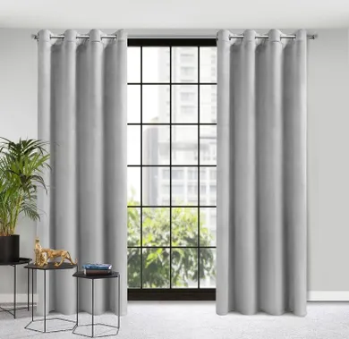 Eurofirany, zasłona zaciemniająca gotowa, D91 Rosa, 140-250 cm, szary