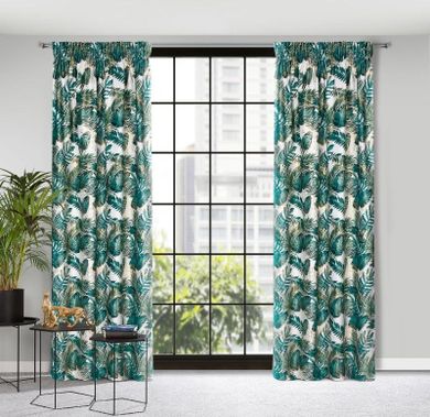 Eurofirany, zasłona zaciemniająca gotowa, Davos, na taśmie, 140-270 cm, zielony