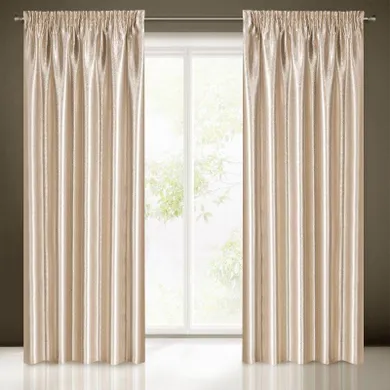 Eurofirany, zasłona zaciemniająca gotowa, Ebru, na taśmie, 140-270 cm, beżowy