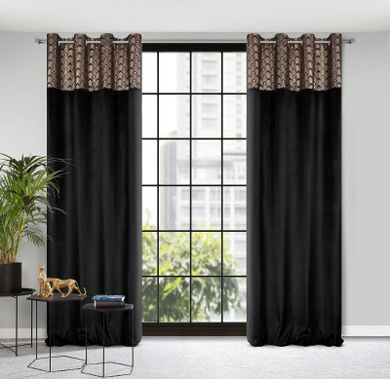 Eurofirany, zasłona zaciemniająca gotowa, Elen, 140-250 cm, czarny