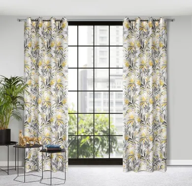 Eurofirany, zasłona zaciemniająca gotowa, Elia, 140-250 cm, musztardowy