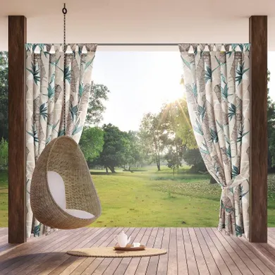 Eurofirany, zasłona zaciemniająca gotowa, Garden, na szelkach, 155-220 cm, beżowy