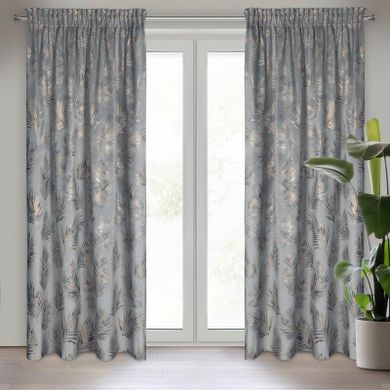 Eurofirany, zasłona zaciemniająca gotowa, Gloria, na taśmie 140-300 cm, stalowy