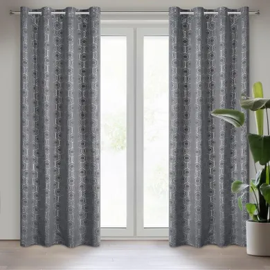 Eurofirany, zasłona zaciemniająca gotowa, Kaja, 135-250 cm, grafitowy