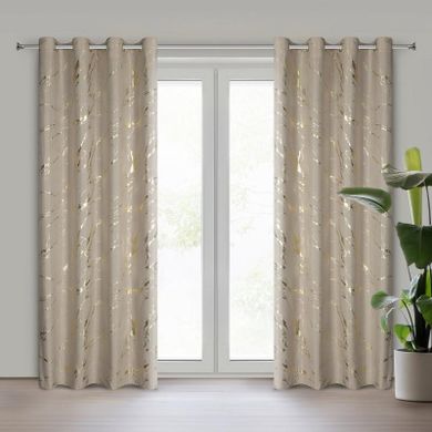 Eurofirany, zasłona zaciemniająca gotowa, Lani, 140-250 cm, beżowy