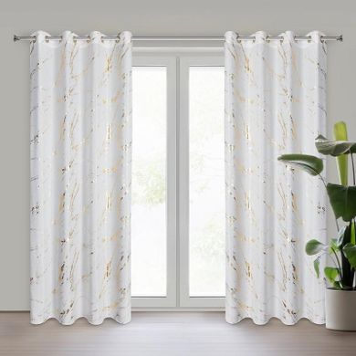 Eurofirany, zasłona zaciemniająca gotowa, Lani, 140-250 cm, biały