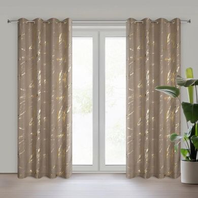 Eurofirany, zasłona zaciemniająca gotowa, Lani, 140-250 cm, brązowy