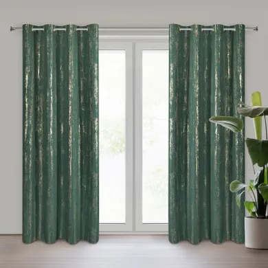 Eurofirany, zasłona zaciemniająca gotowa, Libi, 140-250 cm, zielony