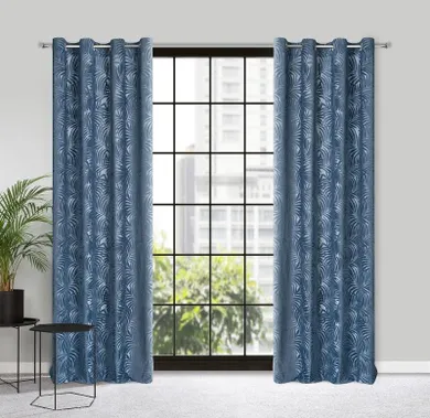 Eurofirany, zasłona zaciemniająca gotowa, Livia, 140-250 cm, ciemnoniebieski