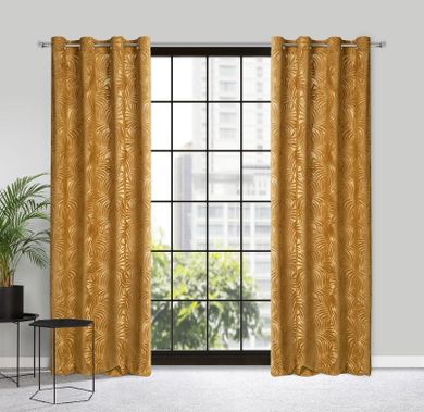 Eurofirany, zasłona zaciemniająca gotowa, Livia, 140-250 cm, złocisty