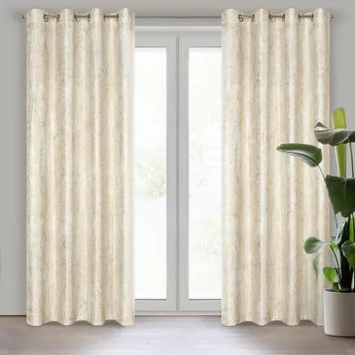 Eurofirany, zasłona zaciemniająca gotowa, Malia, 140-250 cm, kremowy