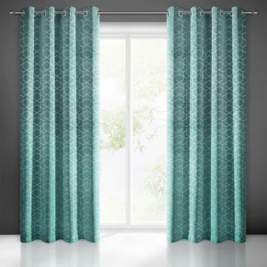 Eurofirany, zasłona zaciemniająca gotowa, Mandi, 135-250 cm, turkusowy