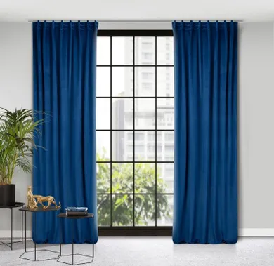 Eurofirany, zasłona zaciemniająca gotowa, Marlen, na taśmie, 140-300 cm, granatowy