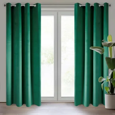Eurofirany, zasłona zaciemniająca gotowa, Melanie, 140-250 cm, butelkowy zielony