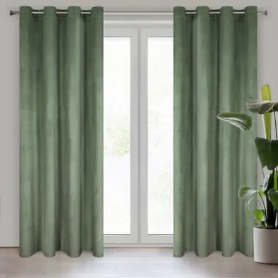 Eurofirany, zasłona zaciemniająca gotowa, Melanie, 140-250 cm, ciemnomiętowy