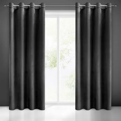 Eurofirany, zasłona zaciemniająca gotowa, Melanie, 140-250 cm, czarny