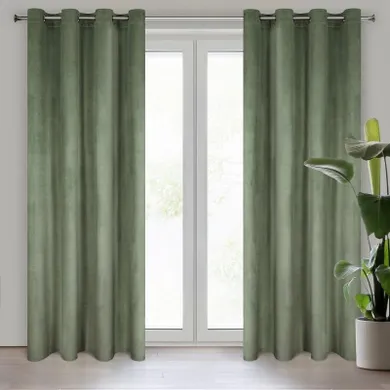 Eurofirany, zasłona zaciemniająca gotowa, Melanie, 140-250 cm, oliwkowy