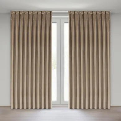 Eurofirany, zasłona zaciemniająca gotowa, Melanie, 210-270 cm, ciemnobeżowy