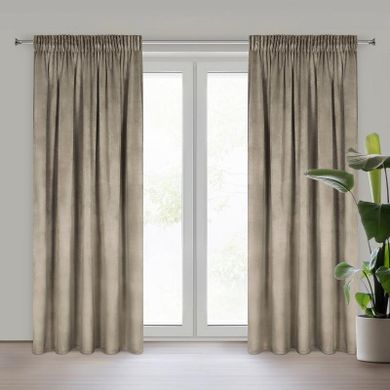 Eurofirany, zasłona zaciemniająca gotowa, Melanie, na taśmie, 140-270 cm, brązowy