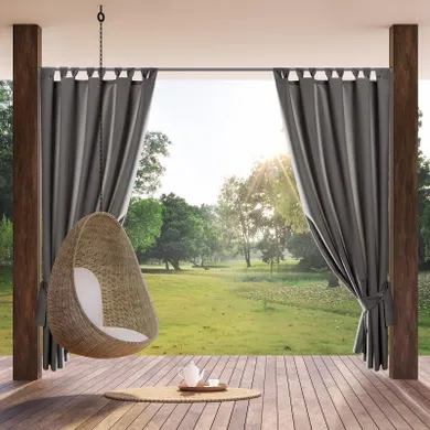 Eurofirany, zasłona zaciemniająca gotowa, na szelkach, Garden, 155-220 cm, stalowy
