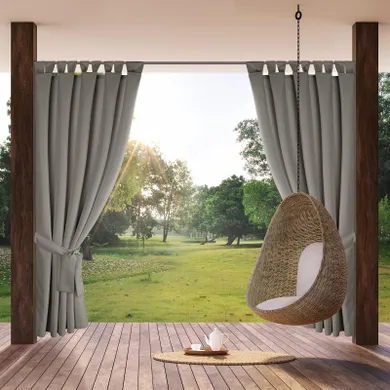 Eurofirany, zasłona zaciemniająca gotowa, na szelkach, garden2, 155-220 cm, srebrny